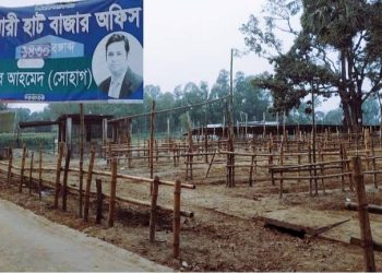 অবৈধ ভাবে দখলে ক্ষতির মুখে রৌমারী হাট-বাজার ইজারাদার।