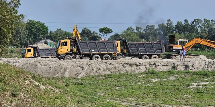 কালিহাতীতে পুংলি নদীর পাড় কেটে বিক্রির মহোৎসব