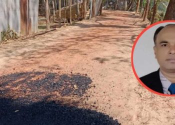 ফরিদপুরে রাস্তার কাজে চলছে ঠিকাদারের শুভঙ্করের ফাঁকি