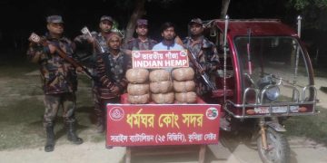 হবিগঞ্জ মাধবপুরে বিজিবি’র পৃথক অভিযানে গাঁজা’সহ আটক-২ অটোরিক্সা জব্দ। 