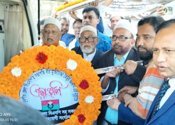 বিএনপি নেতা তৈমুর’র মরদেহে পঞ্চগড় জেলা বিএনপির শ্রদ্ধাঞ্জলী
