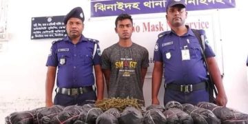 ঝিনাইদহে ১০ কেজি গাঁজাসহ ১ মাদক ব্যবসায়ী আটক