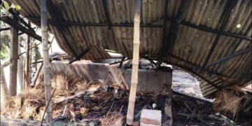 ঝিনাইদহে আগুনে পুড়ে সর্বস্ব হারিয়ে পথে পথে ঘুরছেন কৃষক আবু বক্কর।