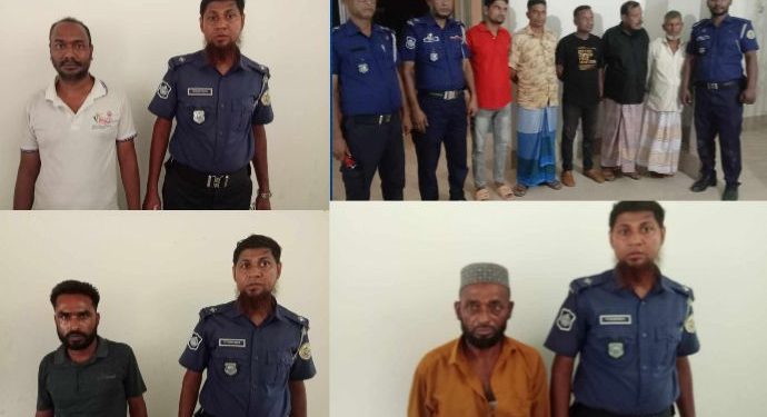 মেহেন্দিগঞ্জে ওয়ারেন্টভুক্ত ১০ পলাতক আসামী গ্রেফতার।