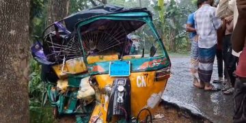 হাজীগঞ্জে সড়ক দুর্ঘটনায় কেড়ে নিলো বাবা ছেলের প্রাণ।