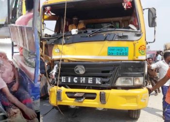 বগুড়ার শেরপুরে ট্রাক ও ট্রলি মুখোমুখি সংঘর্ষ নিহত ১ আহত ২