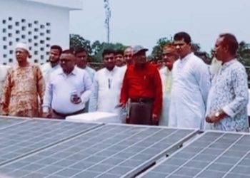 রৌমারী বাজারে চতুর্থ তলা ভবনের শুভ উদ্বোধন করেন (২৮ কুড়িগ্রাম ৪) এমপি পলাশ।