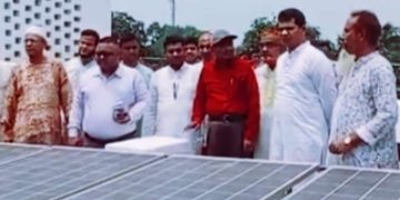 রৌমারী বাজারে চতুর্থ তলা ভবনের শুভ উদ্বোধন করেন (২৮ কুড়িগ্রাম ৪) এমপি পলাশ।