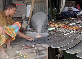 কোরবানির ঈদ সামনে রেখে ব্যস্ত মানিকগঞ্জের কামাররা।