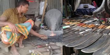 কোরবানির ঈদ সামনে রেখে ব্যস্ত মানিকগঞ্জের কামাররা।