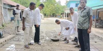 বান্দরবান লামা পৌরসভায় উন্নয়নের কাজ চলমান। 