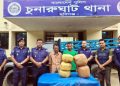পিকআপে গাঁজা পাচার, চুনারুঘাট থানার অভিযানে ২ কারবারি গ্রেপ্তার।