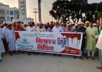 জামালপুরের মাদারগঞ্জ উপজেলা জামায়াতে ইসলামী উদ্যোগে বিক্ষোভ মিছিল ও সংক্ষিপ্ত  সমাবেশ ।