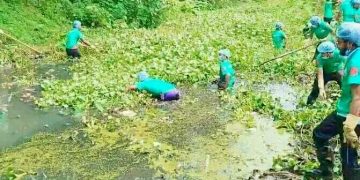 খাল পরিষ্কার করতে মানিকগঞ্জে বিডি ক্লিনের সদস্যরা।