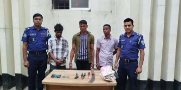 চুনারুঘাটের পল্লীতে ডাকাতির প্রস্তুতিকালে ৩ ডাকাত গ্রেপ্তার।