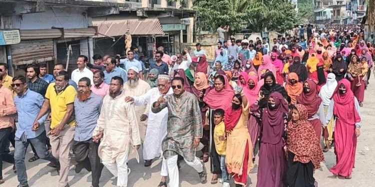 রামপালে খুনি হাসিনার ফাসির দাবীতে উপজেলা বিএনপি’র প্রতিবাদ সমাবেশ।