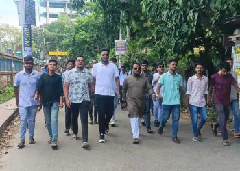 বাগেরহাটে মাদকের বিরুদ্ধে ছাত্রদলের প্রচার।