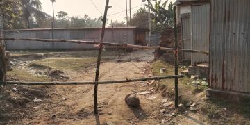 মির্জাপুরে সরকারি রাস্তায় বাঁশের বেড়া,চলাচলে দুর্ভোগ।