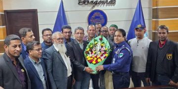 বাগেরহাট প্রেসক্লাবের নবনির্বাচিত কমিটিকে সংবর্ধনা দিলেন পুলিশ সুপার।