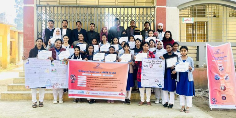 চুনারুঘাটে শিক্ষার্থীদের নিয়ে নারীর প্রতি সহিংসতা প্রতিরোধে আলোচনা সভা।