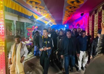 বাগেরহাটের চুলকাটি বনিক পাড়া নামযজ্ঞ অনুষ্ঠানে বিএনপি’র নেতা এম এ সালাম।