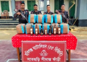 চুনারুঘাটে ভারতীয় গাজা উদ্ধার।