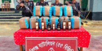 চুনারুঘাটে ভারতীয় গাজা উদ্ধার।