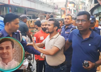 পুলিশের কাজে বাধা ও হুমকি দিয়ে যুবদল কর্মী আটক।