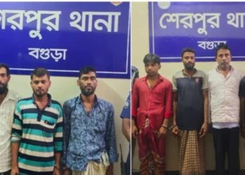শেরপুরে মাছের খাদ্যসহ চুরি হওয়া ট্রাক উদ্ধার, আন্তঃজেলা চোরচক্রের ৭ সদস্য গ্রেপ্তার।