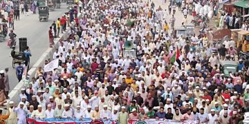 বগুড়ার শেরপুরে জুলাই গণঅভ্যুত্থানের বর্ষপূর্তিতে বিজয় মিছিল।