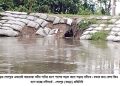 বগুড়ার শেরপুরে করতোয়া নদীর পানির চাপে ধসে পড়ছে সড়ক।