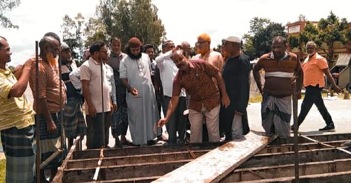 রৌমারী উপজেলায় রিভার প্রকল্পের স্কুল কাম ফ্লাড শেল্টার নির্মাণ কাজের শুভ উদ্ভোধন।