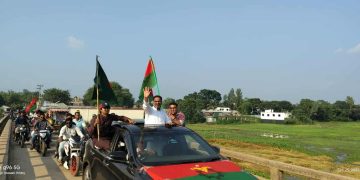 বিএনপির সাবেক সভাপতি ফায়েজুল ইসলাম লাঞ্জু’র মোটরসাইকেল শো-ডাউন।