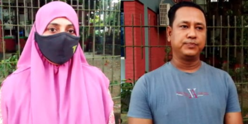 আমাদের বিরুদ্ধে মিথ্যা সংবাদ প্রচার করা হয়েছে: শ্রমিক দল নেতা রাজু হোসেন ও স্কুল শিক্ষিকা সানজিদা আক্তার।