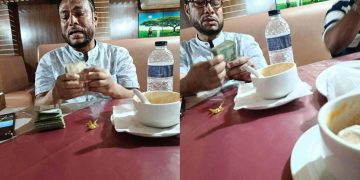 ভাইরাল ছবিকে কেন্দ্র করে বিতর্কিত মানিকগঞ্জ পৌরসভার নির্বাহী প্রকৌশলী শাহাদাৎ।