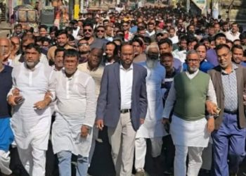 টাঙ্গাইলে ওসমান হাদির ওপর হামলার প্রতিবাদে বিএনপি’র বিক্ষোভ সমাবেশ।