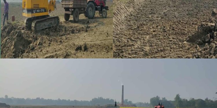 মাদারগঞ্জে ৩ ফসলি জমি থেকে মাটি কেটে ইটভাটায় বিক্রির মহাউৎসব হুমকির মুখে কৃষি জমি ও ফসল উৎপাদন।