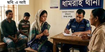 ধামরাইয়ে গৃহবধূকে মারধরের অভিযোগ, স্বামী-ভাসুরদের বিরুদ্ধে থানায় অভিযোগ।