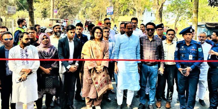 টাঙ্গাইলের দীর্ঘ প্রতীক্ষিত আমতলা-বৈল্যা সড়কের উদ্বোধন।