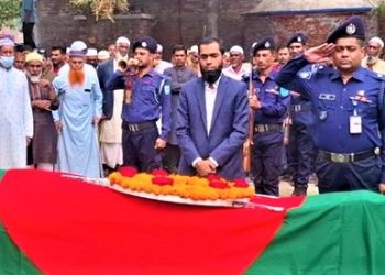 সাবেক এমপি জোয়াহেরের দ্বিতীয় জানাজা শেষে রাষ্ট্রীয় মর্যাদায় দাফন।