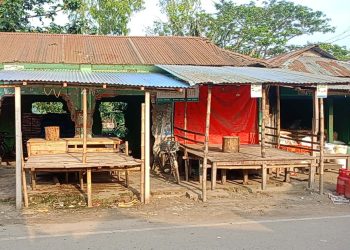 রৌমারীর বড়াইকান্দিতে গাভিন গরু জবাই করে মাংস বিক্রির অভিযোগ।