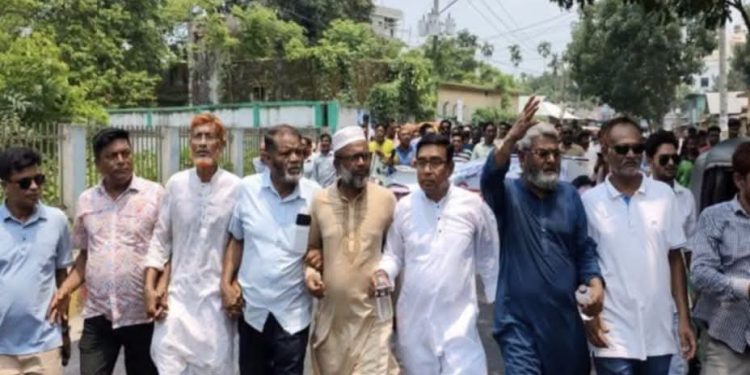 মাদারগঞ্জে বিএনপির মাদক বিরোধী র‍্যালি ও সমাবেশ।