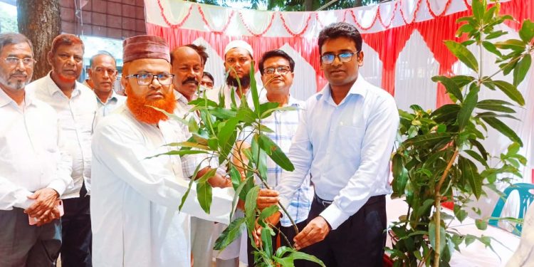 রৌমারীতে মিউনিটি বনায়নের কর্মসূচির আওতায় জলবায়ু পরিবর্তন মোকাবিলায় ১০টি শিক্ষা প্রতিষ্ঠানে চারা বিতরণ।
