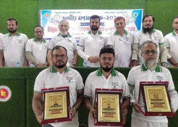 মাধবপুরে জাতীয় মৎস্য সপ্তাহ উদ্বোধন ৩জন মৎস্য খামারিকে সম্মাননা প্রদান।