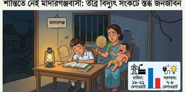 তীব্র বিদ্যুৎ সংকটে স্তব্ধ জনজীবন ভোগান্তিতে অতিষ্ঠ মাদারগঞ্জ বাসী।